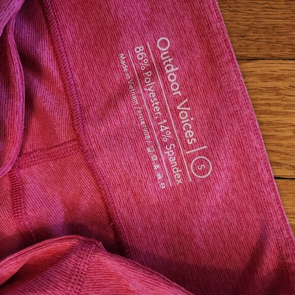 Outdoor Voices Flamingo Pink Crop Ankle Leggings Small S EUC Midrise - Picture 6 of 8